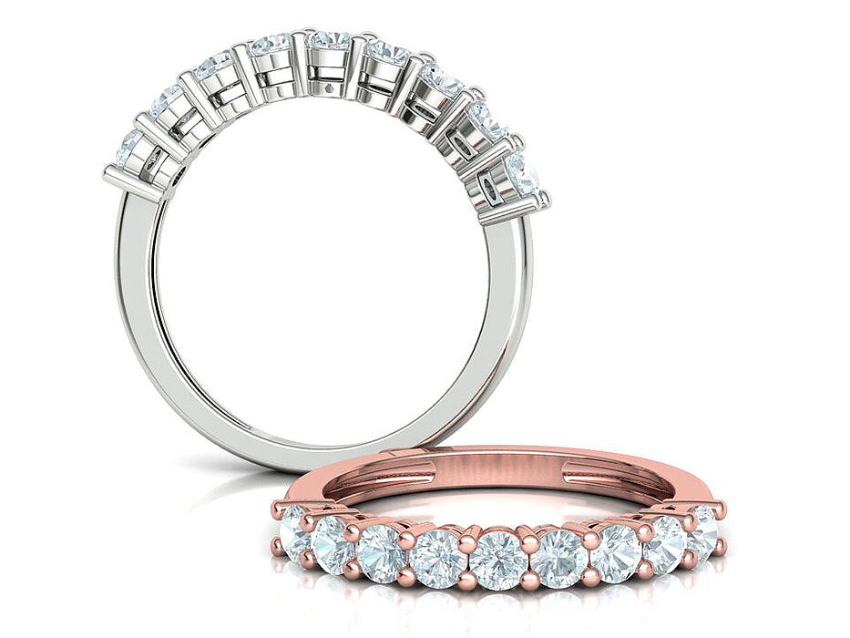Churumbela Etirnity Ring de Oro con Banda de 9 Joyas de 3 mm