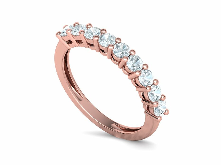 Churumbela Etirnity Ring de Oro con Banda de 9 Joyas de 3 mm