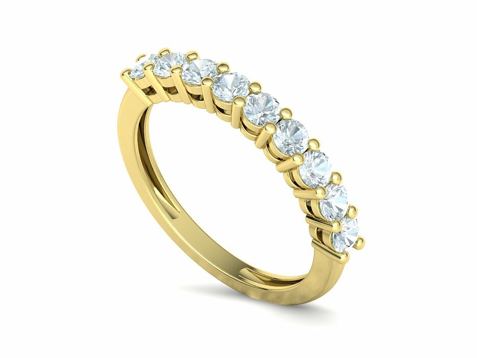 Churumbela Etirnity Ring de Oro con Banda de 9 Joyas de 3 mm