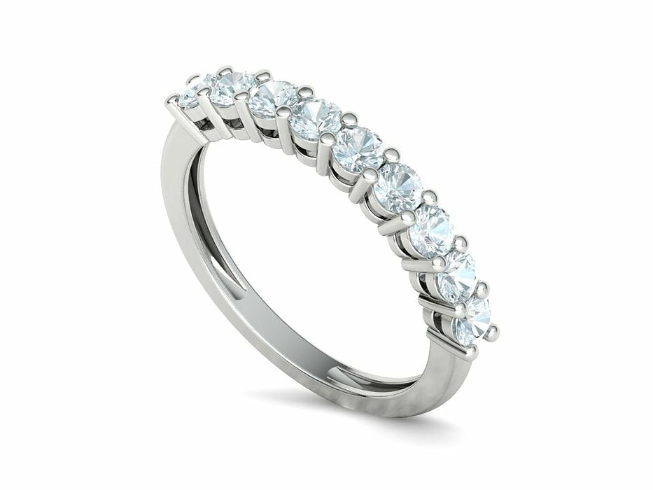 Churumbela Etirnity Ring de Oro con Banda de 9 Joyas de 3 mm