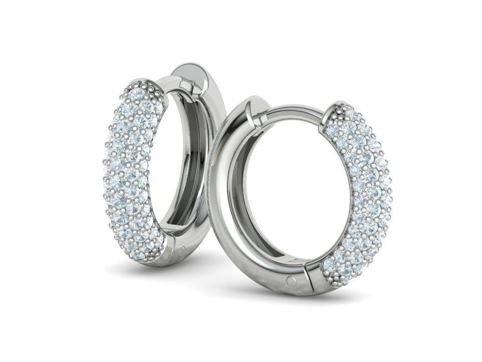 Hermosos Aretes de Aros Redondos de 15 mm con Brillantes Incrustaciones