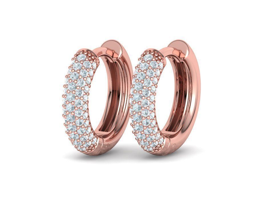 Hermosos Aretes de Aros Redondos de 15 mm con Brillantes Incrustaciones