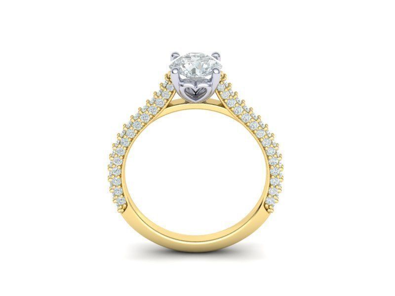 Hermoso Anillo de Compromiso con Montura de 4 Garras y Deslumbrantes Incrustaciones