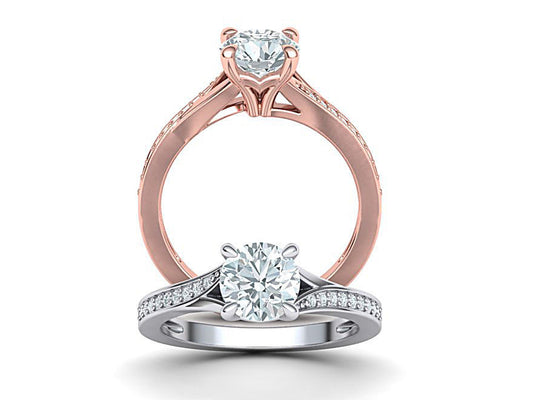 Anillo de Compromiso Solitaire con Incrustaciones