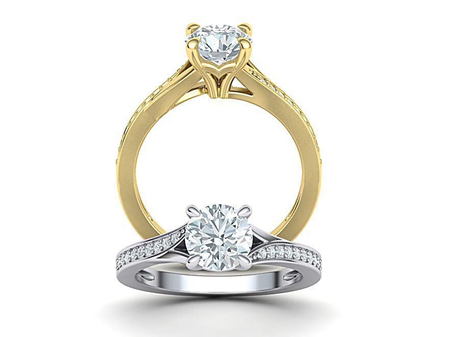 Anillo de Compromiso Solitaire con Incrustaciones