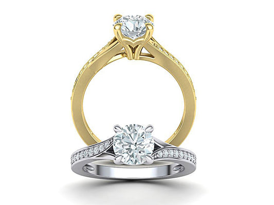 Anillo de Compromiso Solitaire con Incrustaciones
