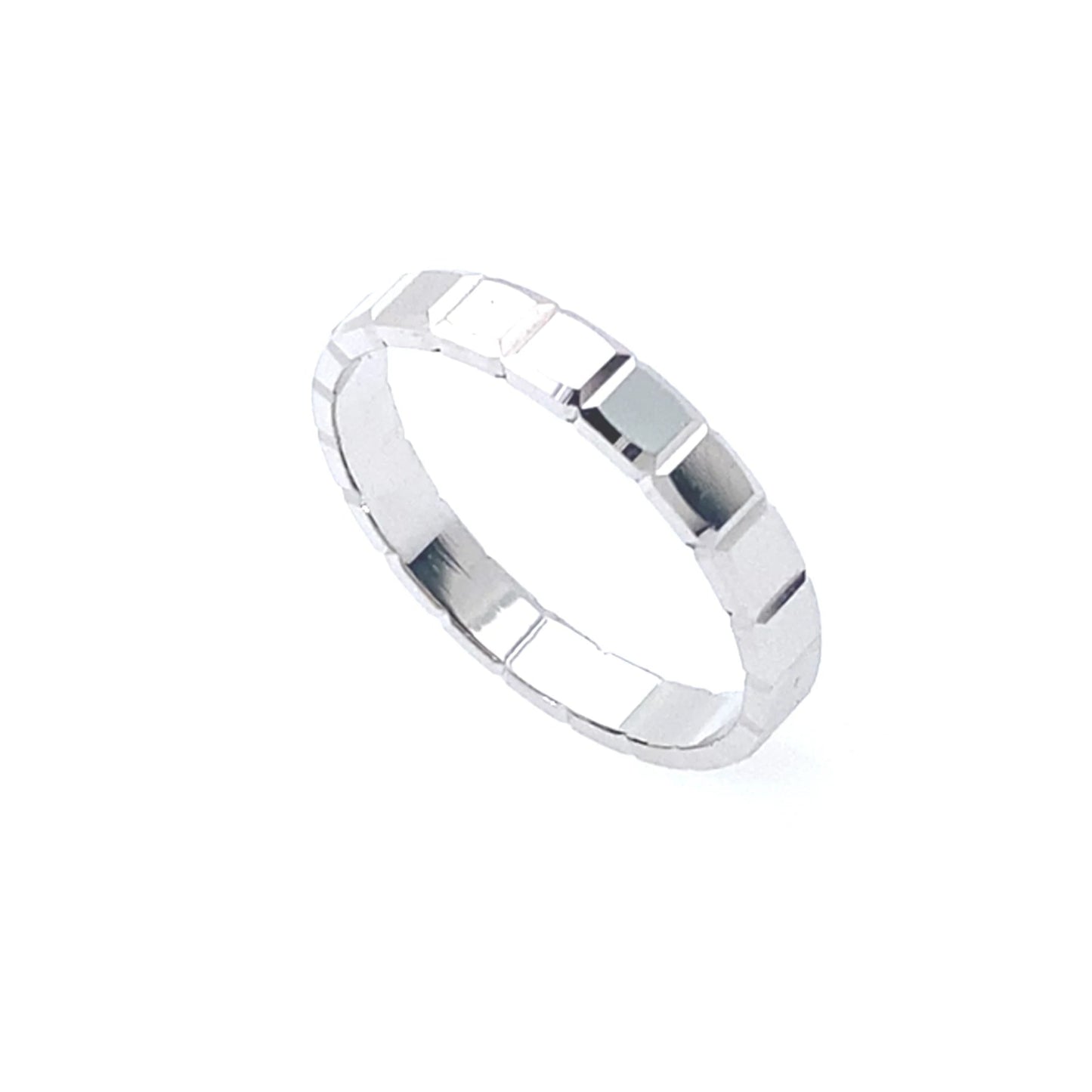 Argolla Ice Cube 2mm: Glamour en Oro Blanco de 14k