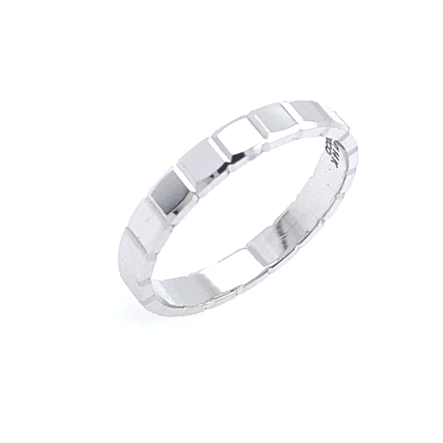 Argolla Ice Cube 2mm: Glamour en Oro Blanco de 14k