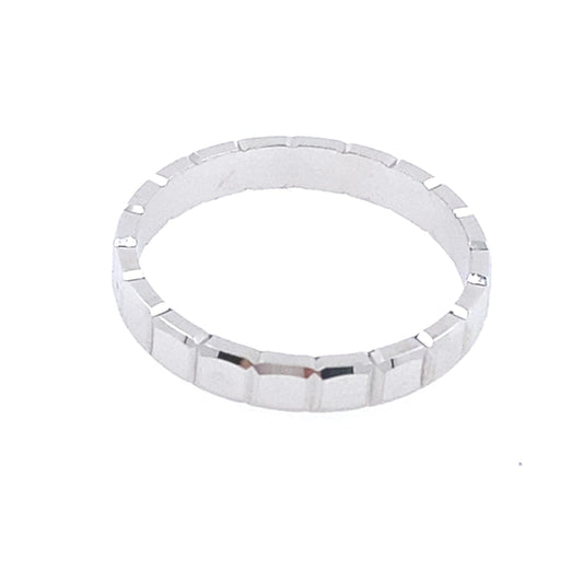 Argolla Ice Cube 2mm: Glamour en Oro Blanco de 14k