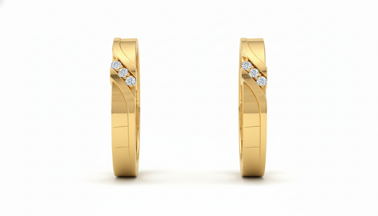 Dúo de Argollas Matrimoniales Entrelazadas con Diamantes
