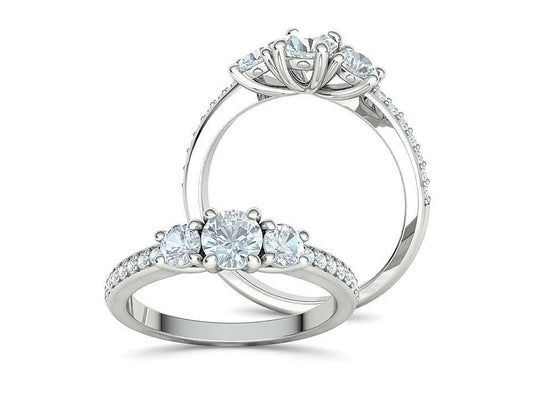Anillo de Compromiso Trilogía Brillante con Incrustaciones