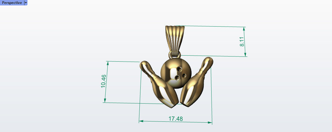 Asombroso Dije de Boliche de Oro 14k
