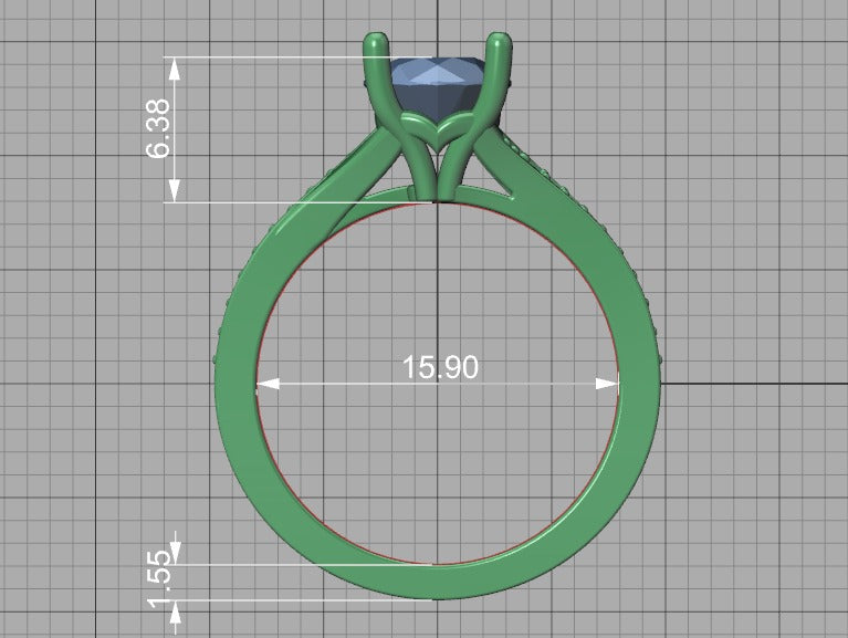 Hermoso Anillo de Compromiso Solitaire con Incrustaciones Destellantes