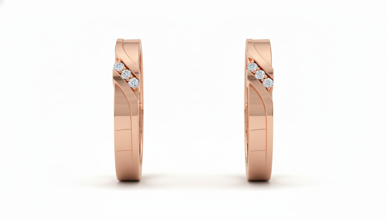 Dúo de Argollas Matrimoniales Entrelazadas con Diamantes