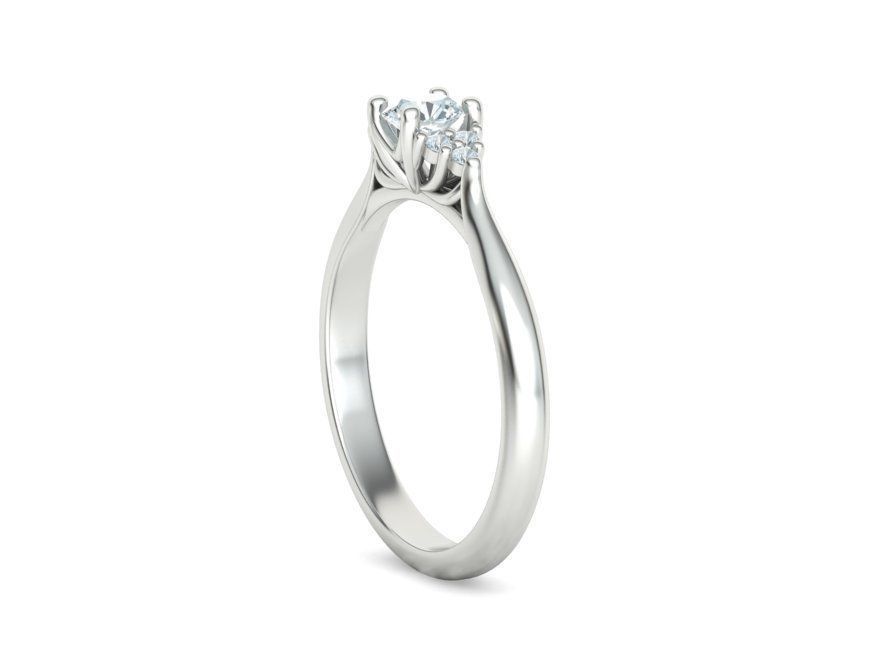 Sublime Anillo de Compromiso de Oro 14k con Deslumbrantes Incrustaciones