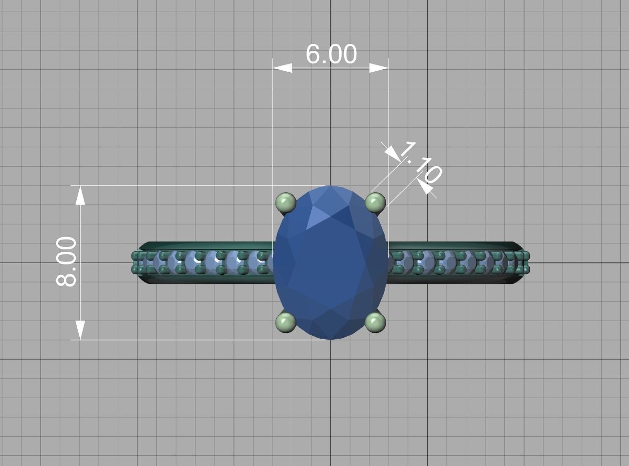 Anillo de Compromiso con Incrustación Ovalado y Halo Oculto