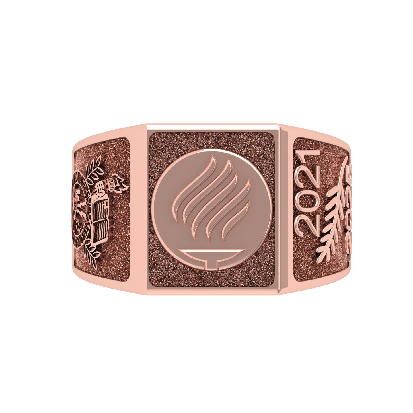 Anillo Graduación con Logo Frontal 14mm de Oro