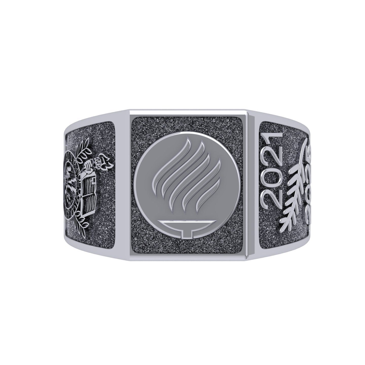 Anillo Graduación con Logo Frontal 14mm de Oro