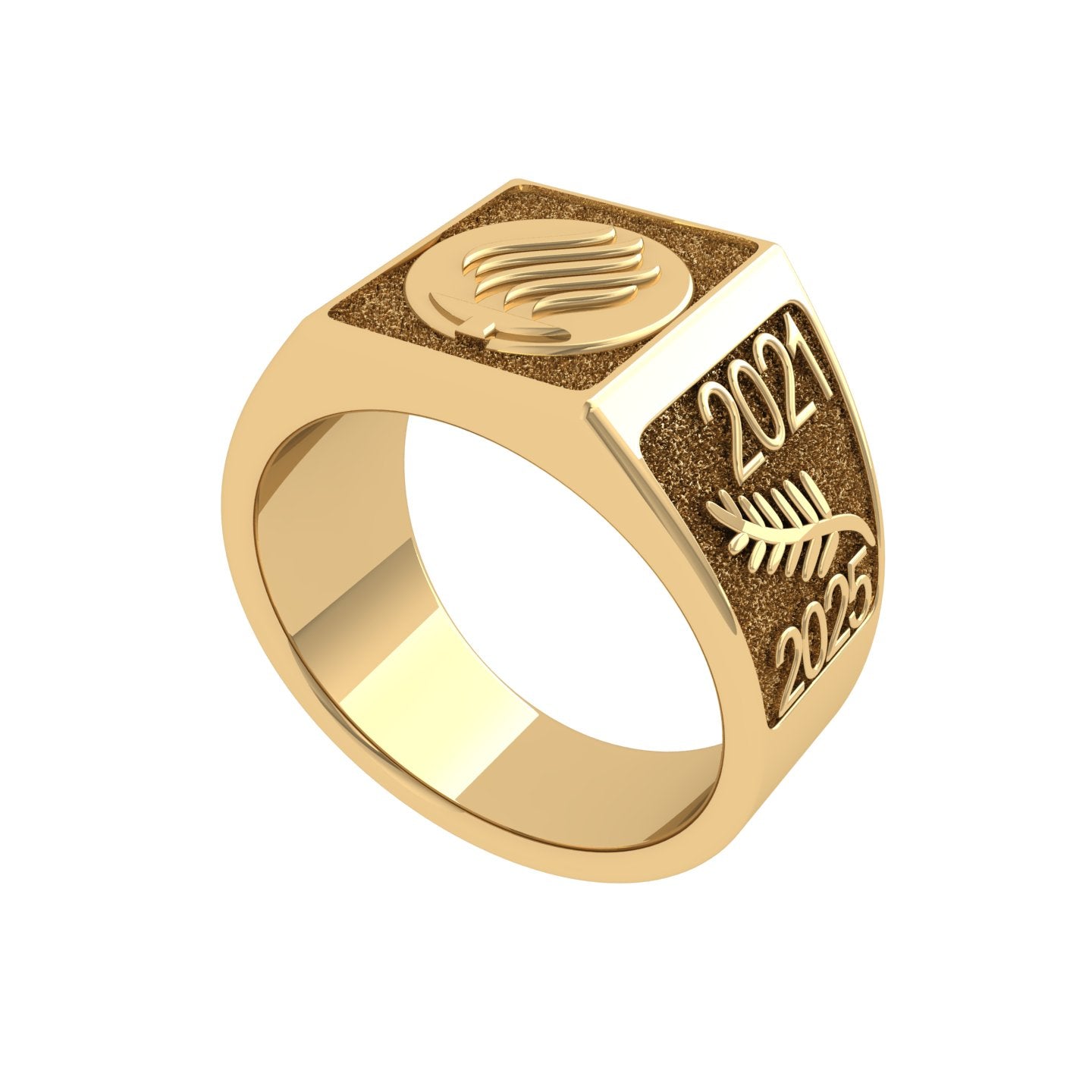 Anillo Graduación con Logo Frontal 14mm de Oro