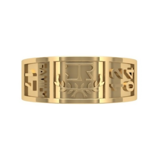 Anillo de Graduación Redondo con Logo Grabado
