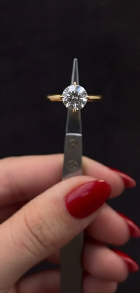 Anillo de Compromiso Oro 18K - Diamante Natural Corte Redondo 2.01 CTW