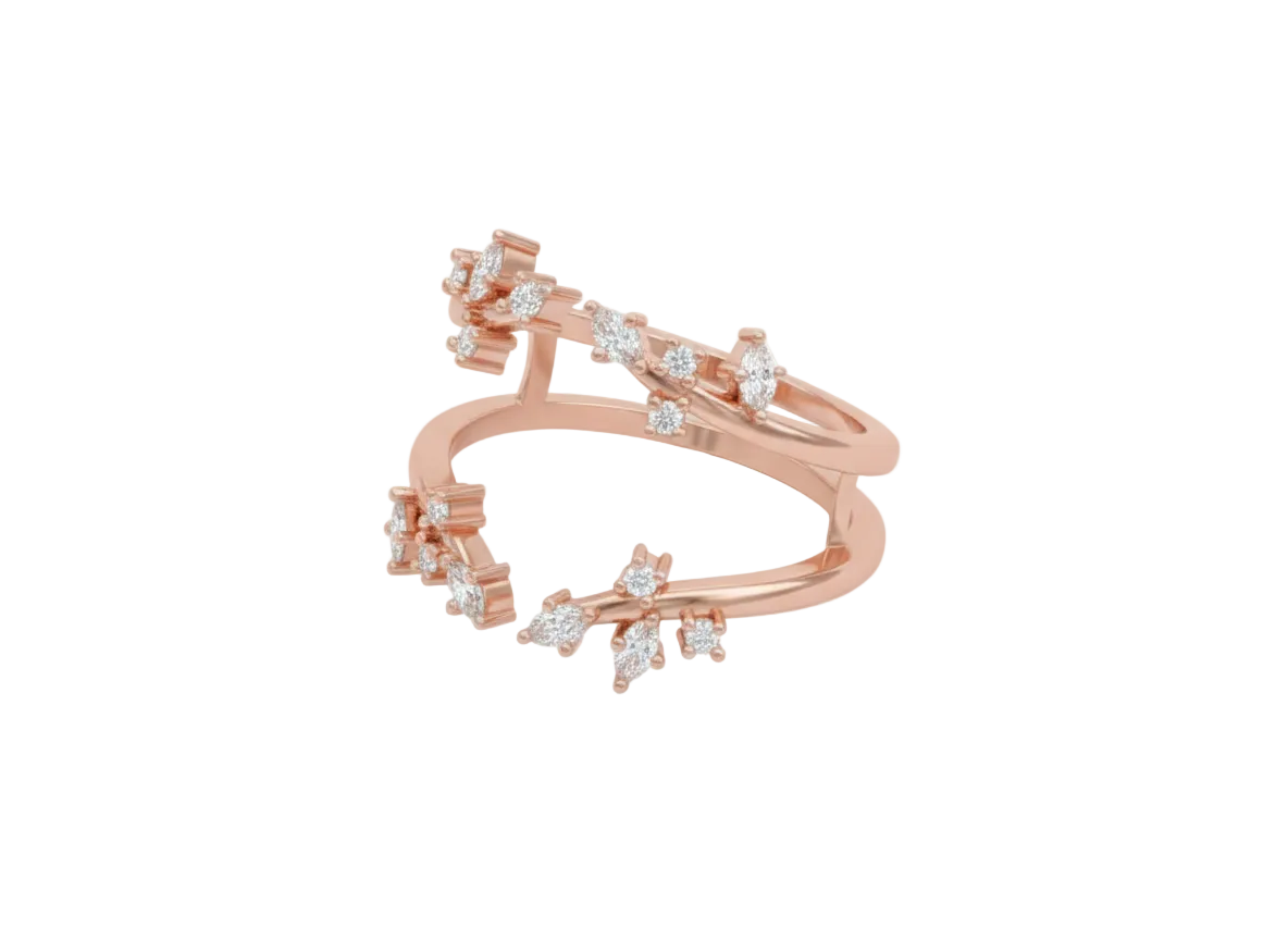 Churumbela Doble Floral con Diamantes