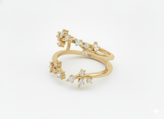 Churumbela Doble Floral con Diamantes