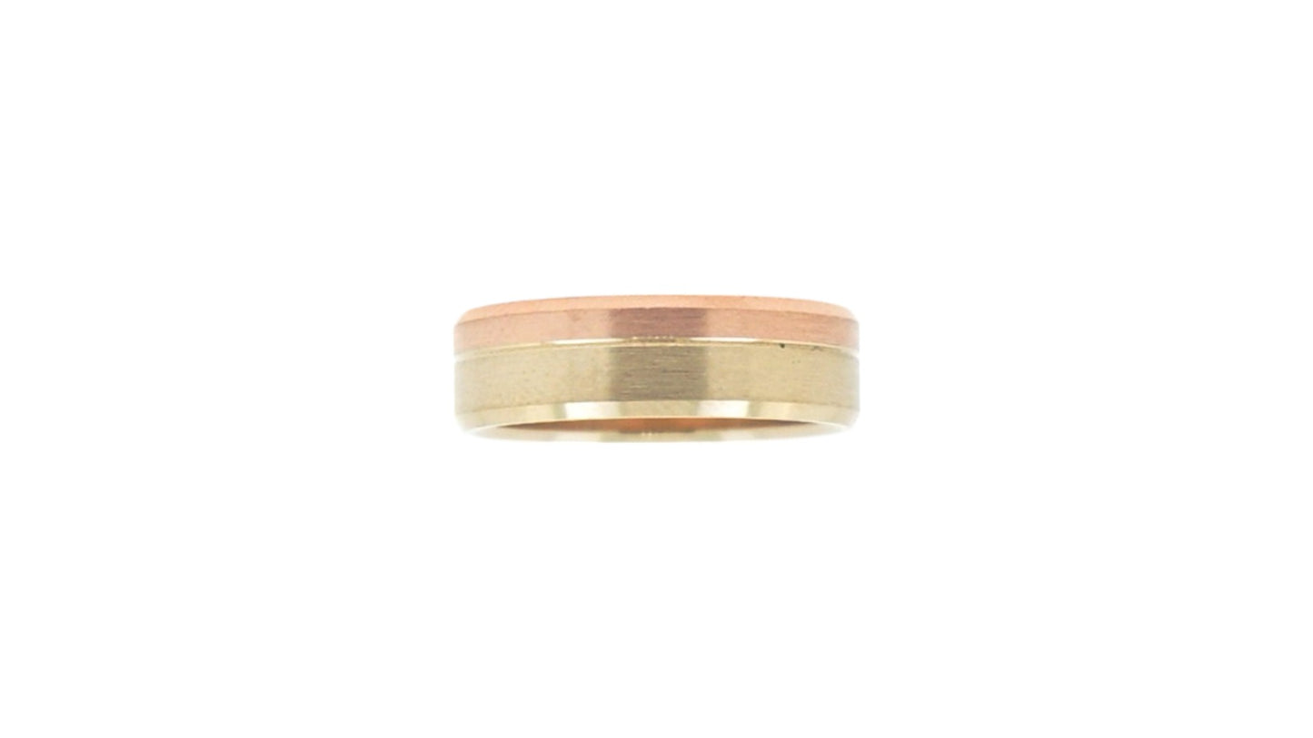 Argolla De Matrimonio Oro Rosa y Amarillo 14K 6mm "Pureza"