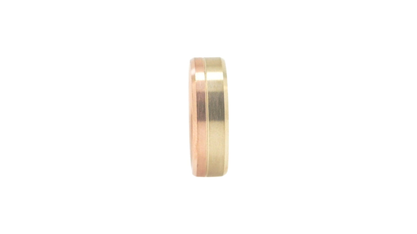 Argolla De Matrimonio Oro Rosa y Amarillo 14K 6mm "Pureza"