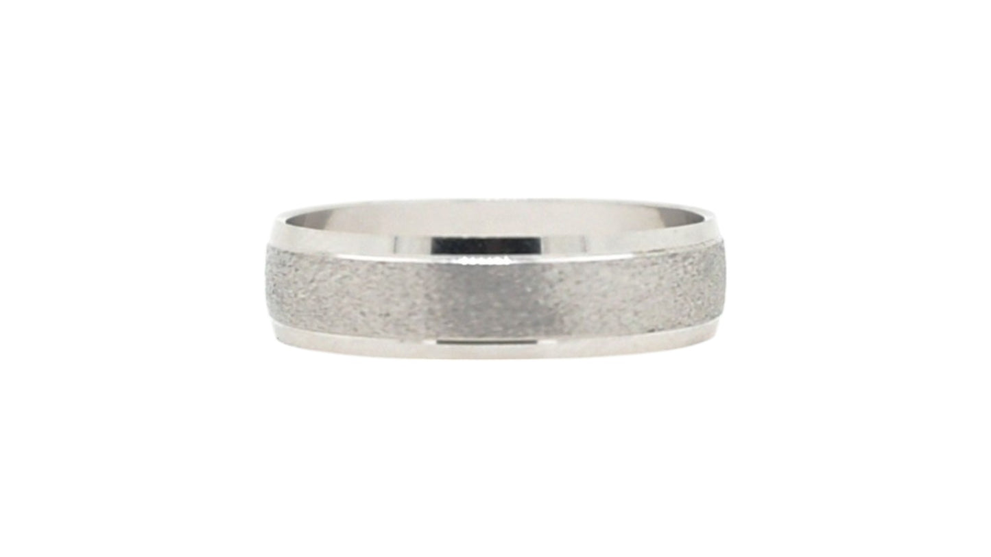 Argolla De Matrimonio Oro Blanco 14K 6mm "Inocencia"
