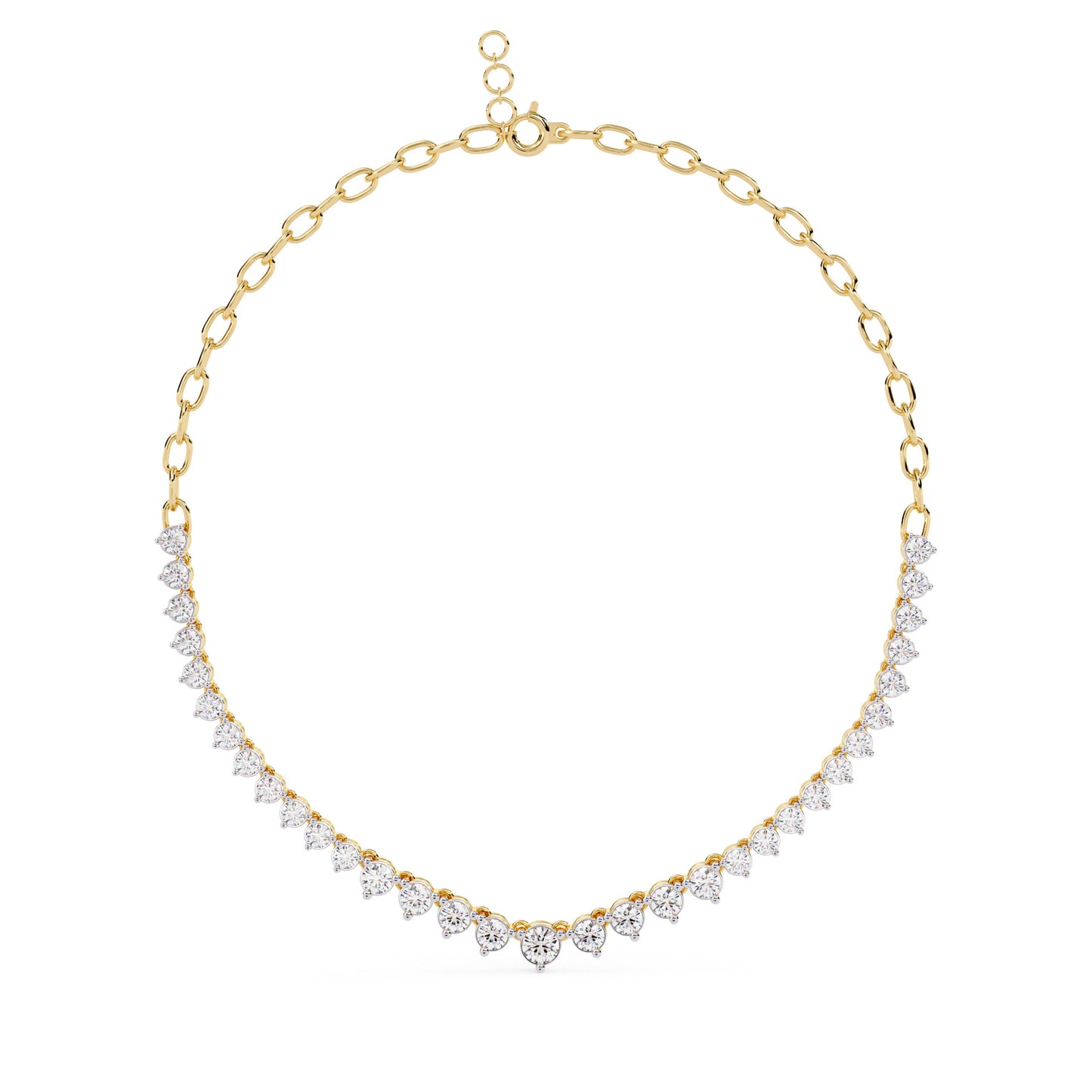 Gargantilla “Elegancia Eterna” en Oro con Montaduras en Forma de Brillantes