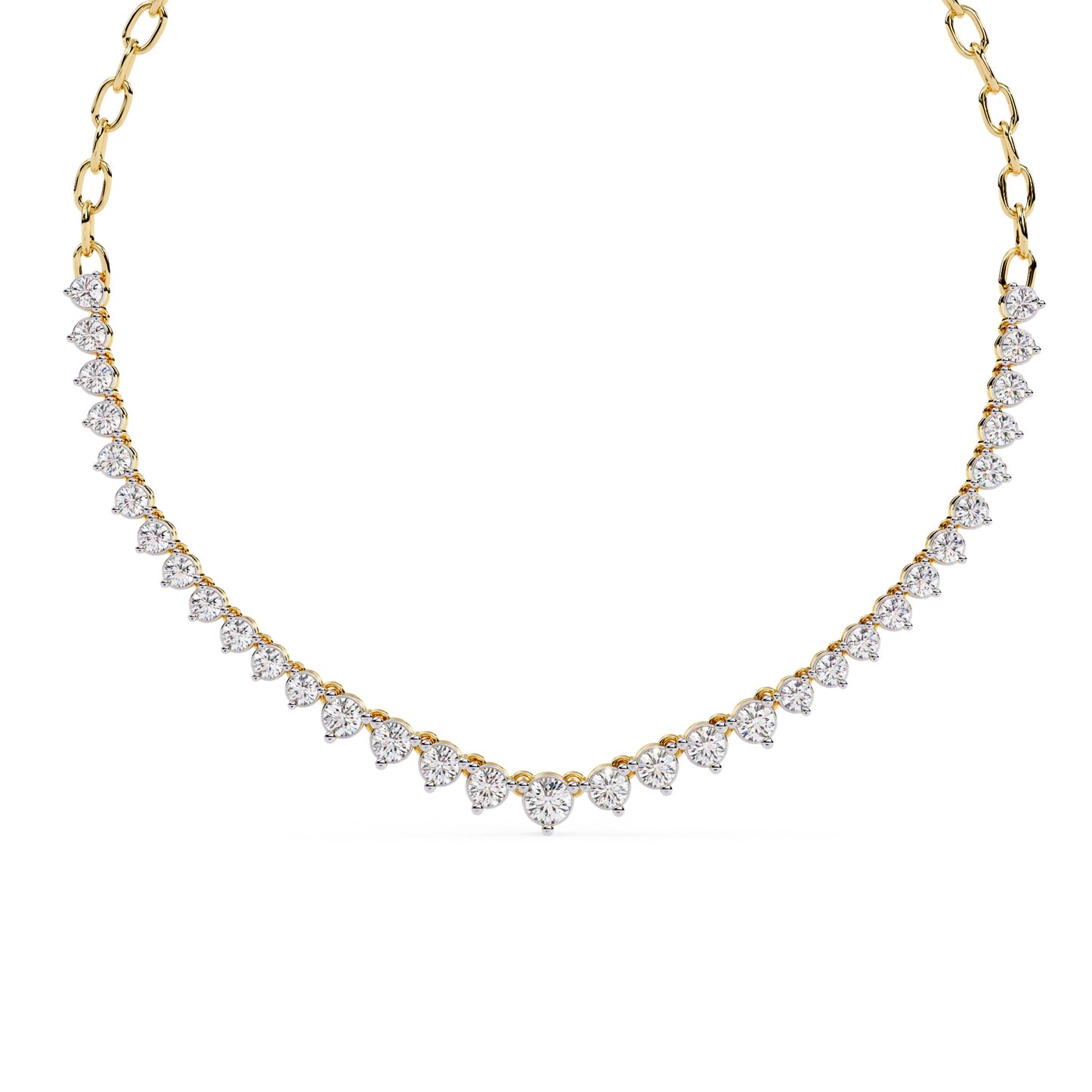 Gargantilla “Elegancia Eterna” en Oro con Montaduras en Forma de Brillantes