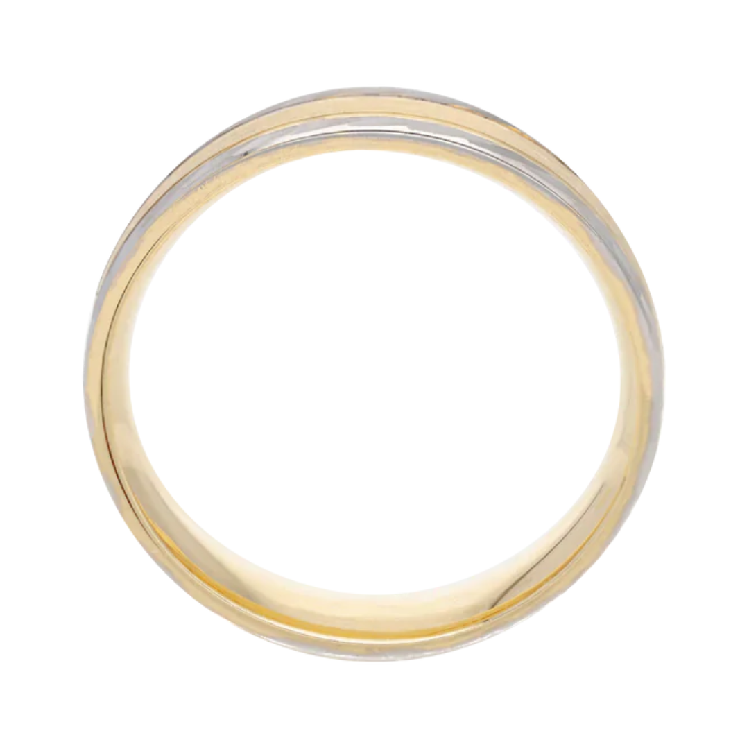 Argolla Oro Amarillo y Blanco 5mm