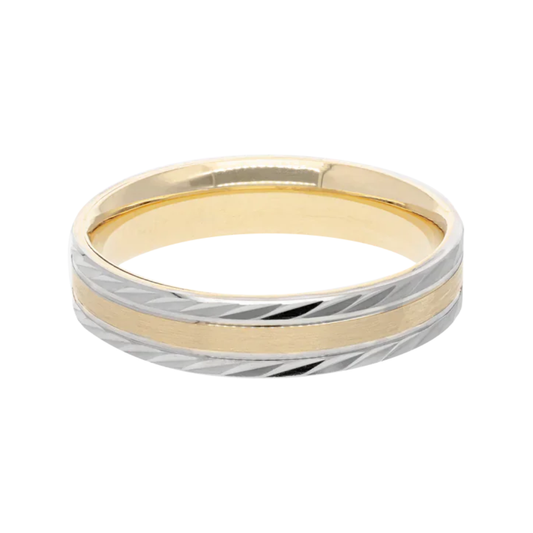 Argolla Oro Amarillo y Blanco 5mm