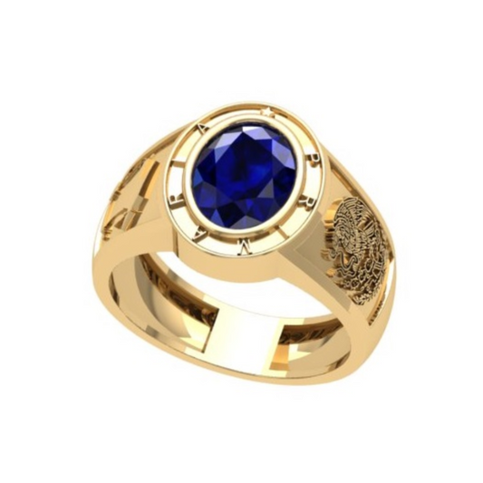 Anillo de Graduación Secundaria con una Incrustación de Ovalada