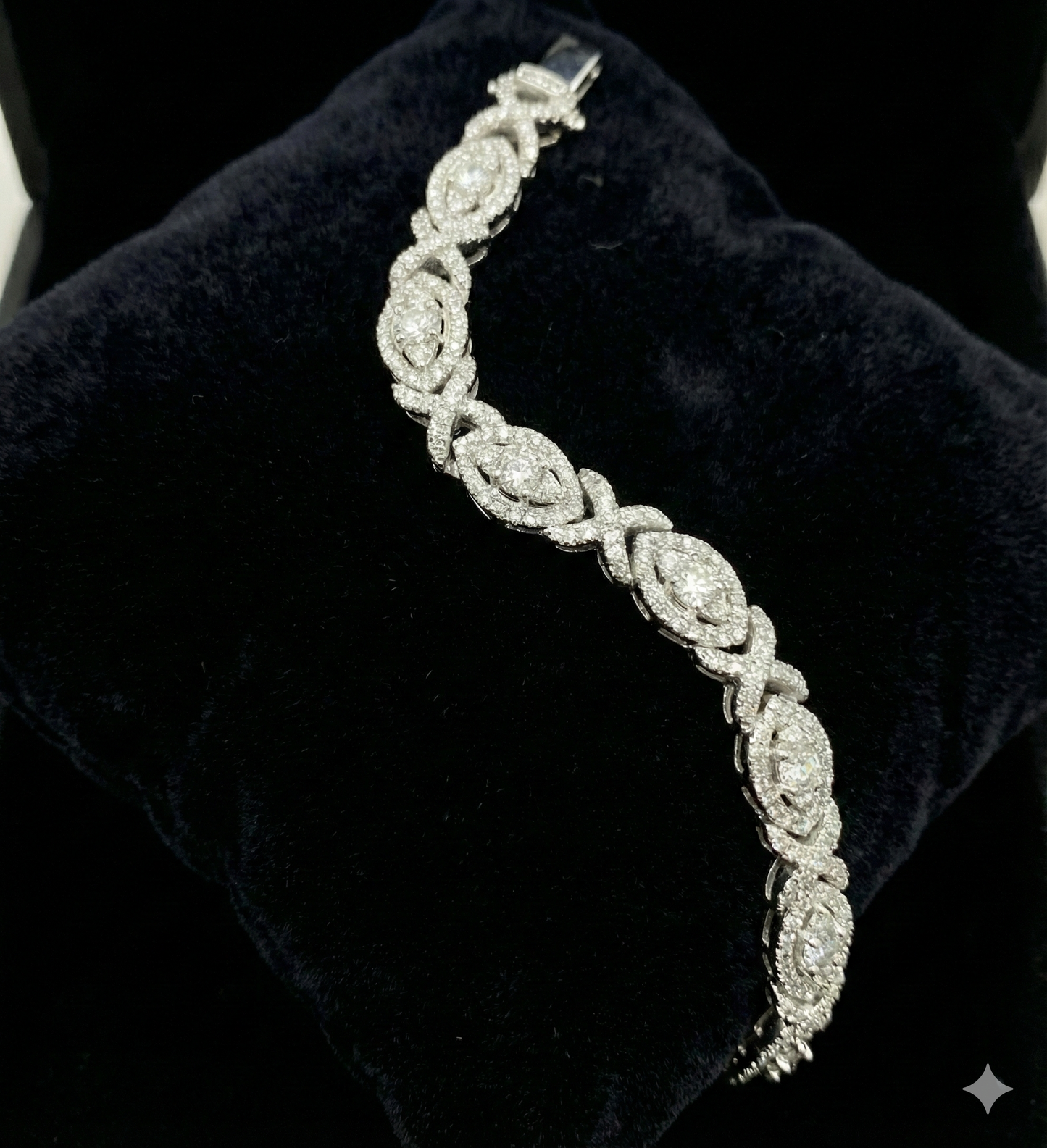 Pulso de diamantes 3.46 CTW Oro blanco 14K
