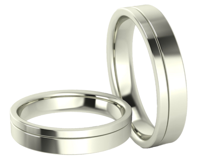 Juego de Argollas Plain de Oro Blanco 14k