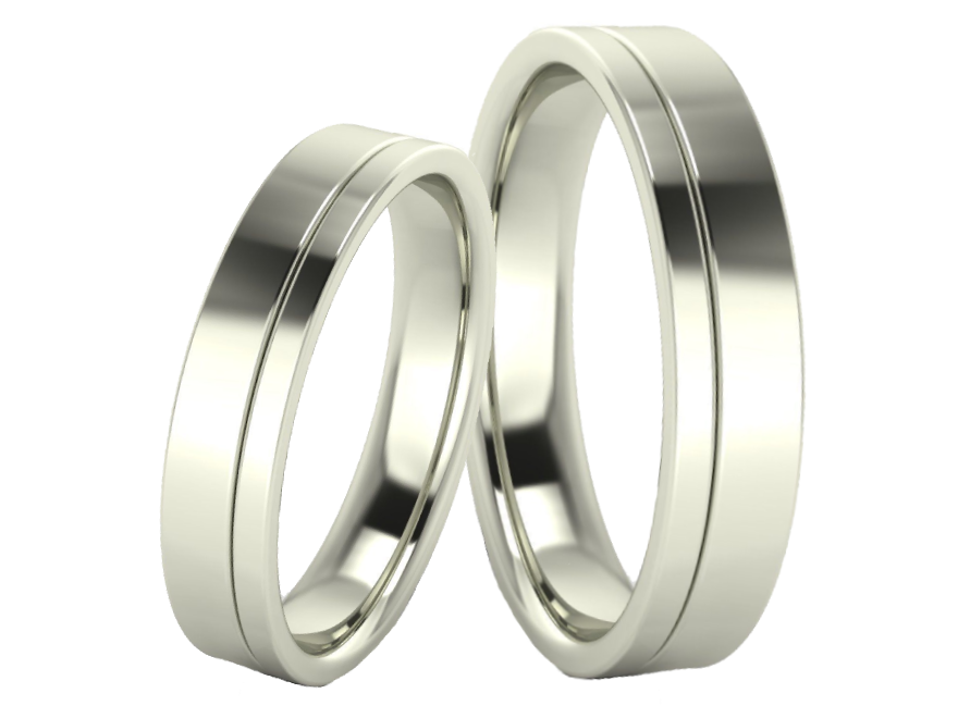 Juego de Argollas Plain de Oro Blanco 14k