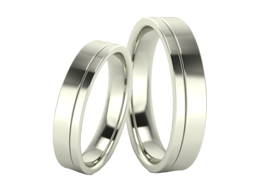 Juego de Argollas Plain de Oro Blanco 14k