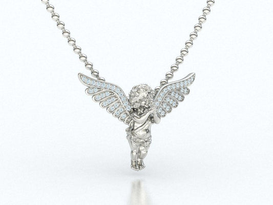 Dije de Angel con Brillantes Incrustaciones