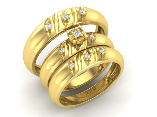 Trio de Argollas Matrimoniales AV 414