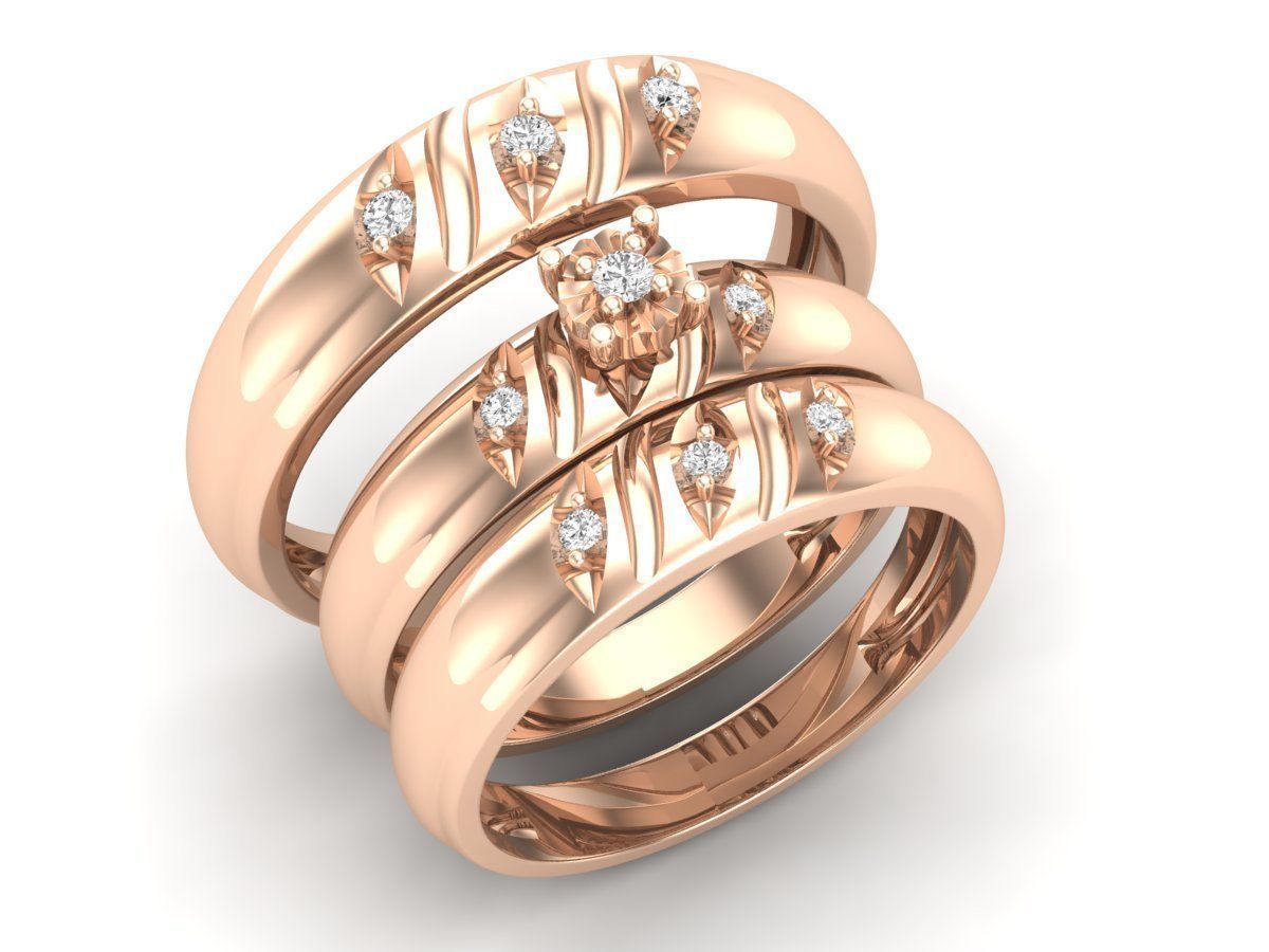 Precioso Trio de Argollas Matrimoniales AV 414
