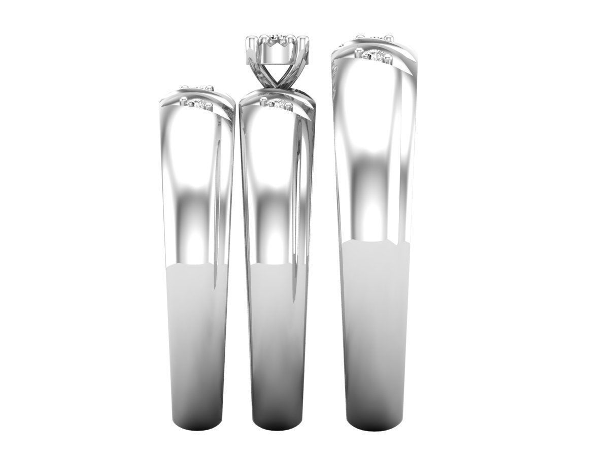 Precioso Trio de Argollas Matrimoniales AV 414