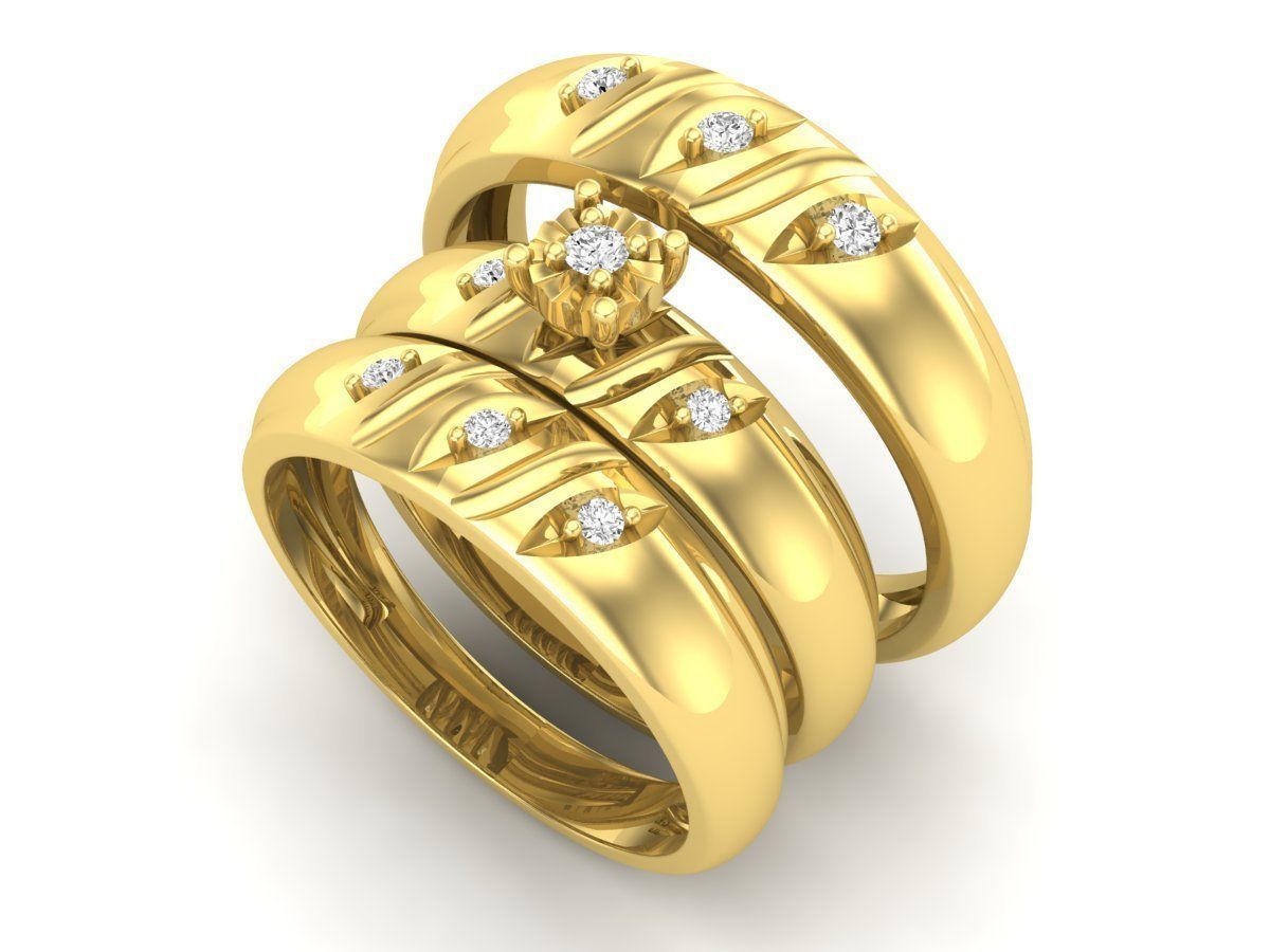 Precioso Trio de Argollas Matrimoniales AV 414