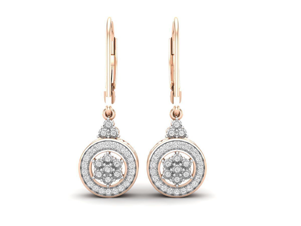 Sofisticados Aretes con Halos de Oro Recubiertos de Brillantes Incrustaciones