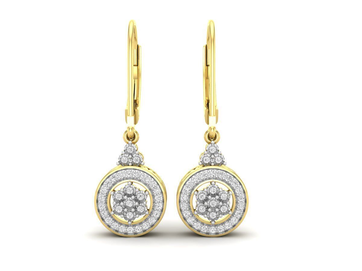 Sofisticados Aretes con Halos de Oro Recubiertos de Brillantes Incrustaciones
