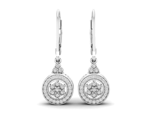 Aretes con Halos de Oro Recubiertos de Brillantes Incrustaciones