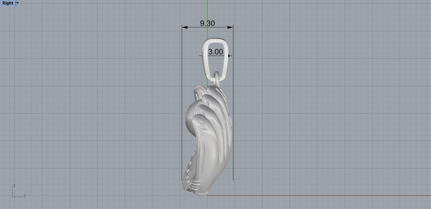 Dije de BaseBall de Oro Amarillo y Oro Blanco