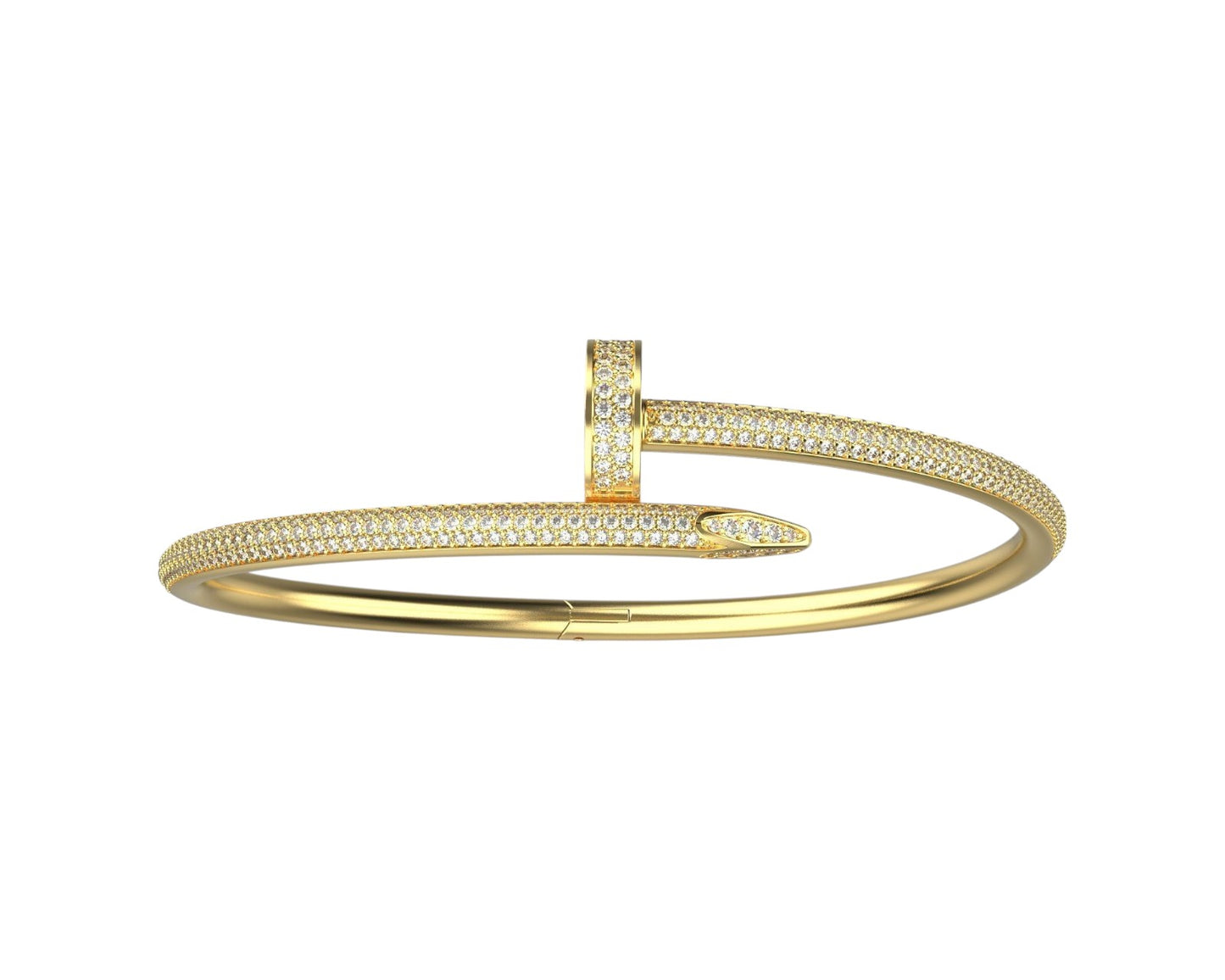 Modesto Brazalete Juste un Clou de Oro Acompañado de Incrustaciones