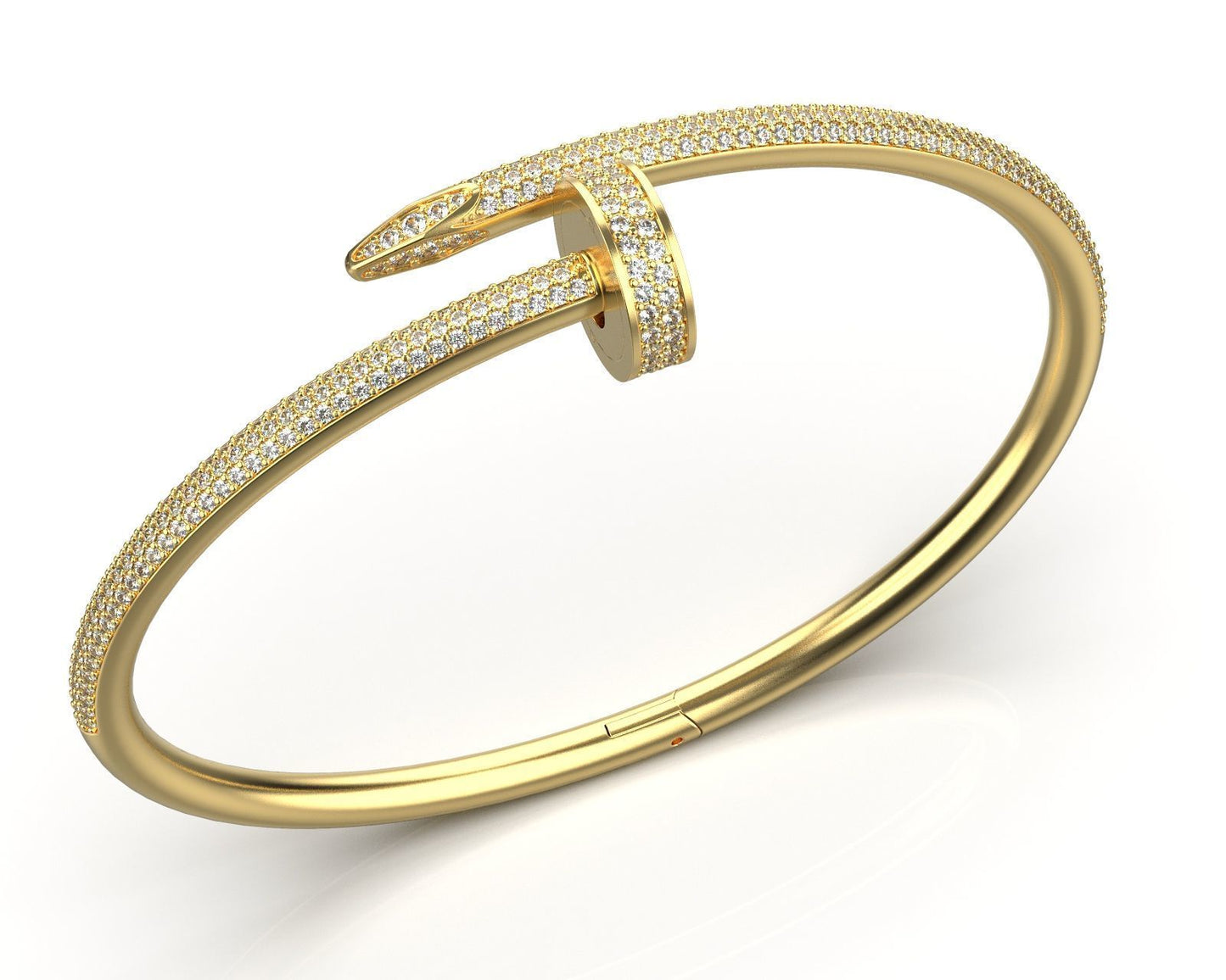 Modesto Brazalete Juste un Clou de Oro Acompañado de Incrustaciones